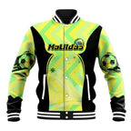 Personalised Matildas Baseball Jacket Running Kangaroo Soccer Player Chevron Lines