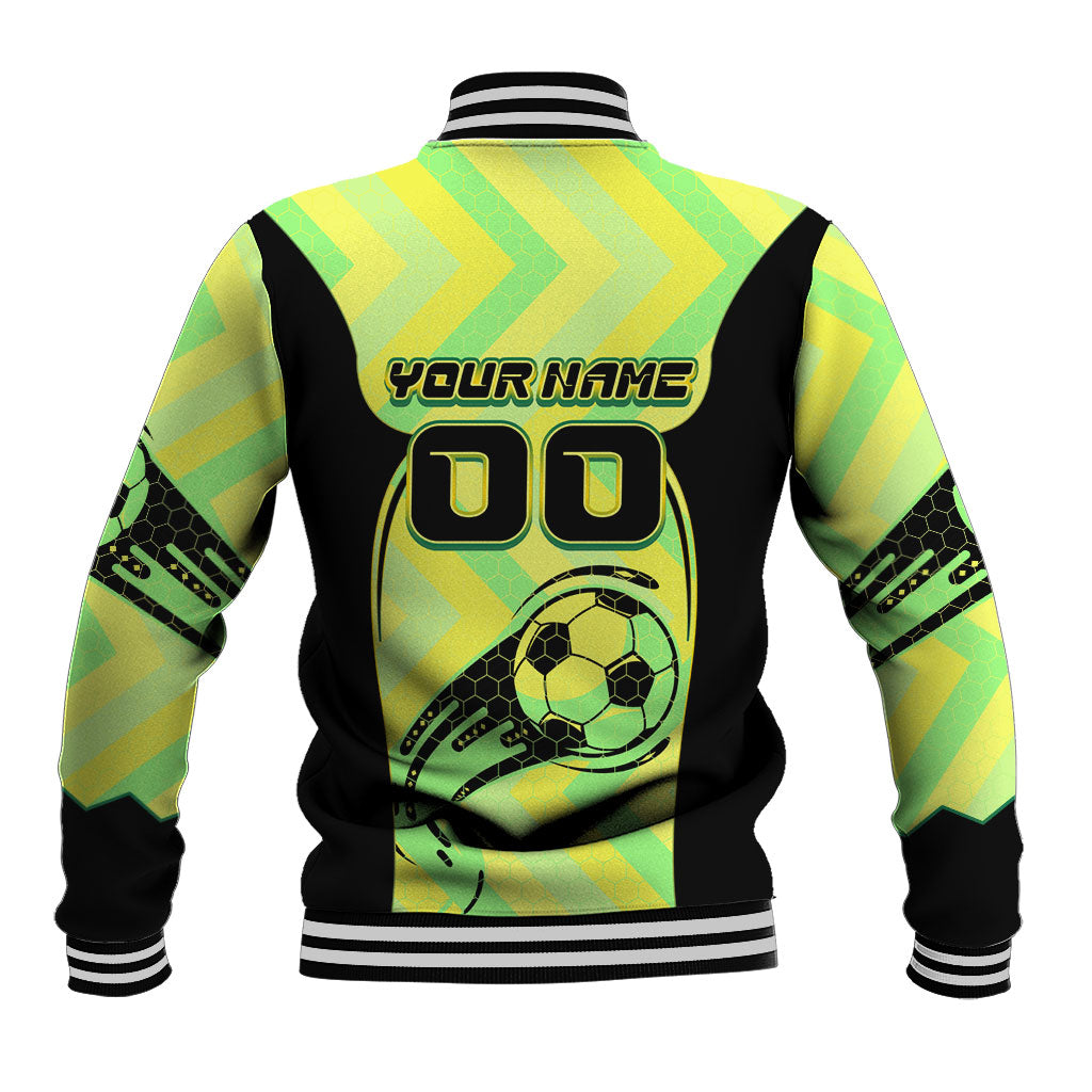 Personalised Matildas Baseball Jacket Running Kangaroo Soccer Player Chevron Lines