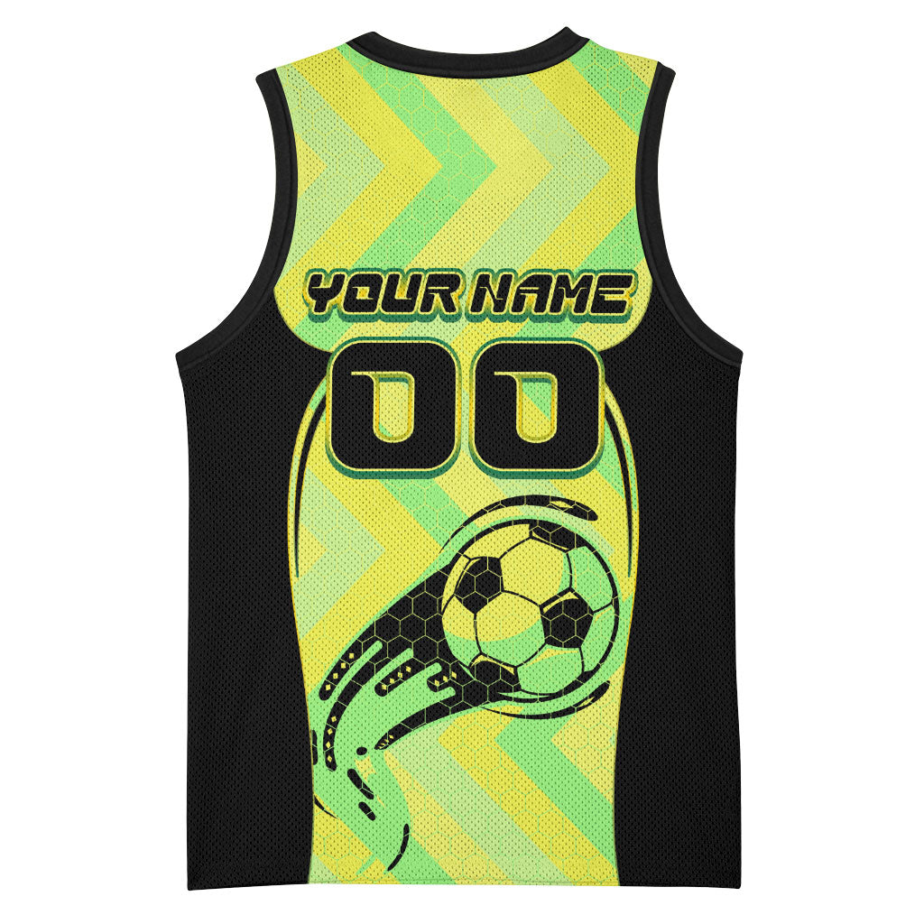 Personalised Matildas Basketball Jersey Running Kangaroo Soccer Player Chevron Lines
