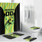 Personalised Matildas Bathroom Set Running Kangaroo Soccer Player Chevron Lines