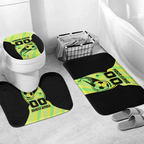 Personalised Matildas Bathroom Set Running Kangaroo Soccer Player Chevron Lines