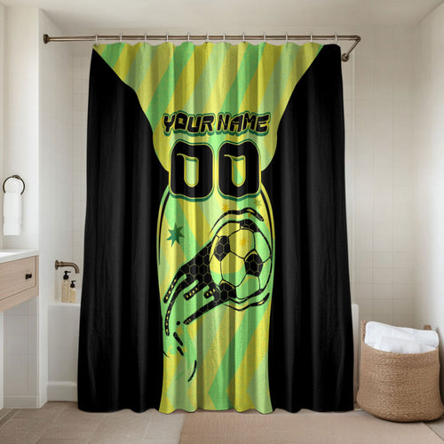 Personalised Matildas Bathroom Set Running Kangaroo Soccer Player Chevron Lines