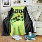 Personalised Matildas Blanket Running Kangaroo Soccer Player Chevron Lines