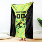 Personalised Matildas Blanket Running Kangaroo Soccer Player Chevron Lines