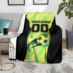 Personalised Matildas Blanket Running Kangaroo Soccer Player Chevron Lines