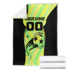 Personalised Matildas Blanket Running Kangaroo Soccer Player Chevron Lines