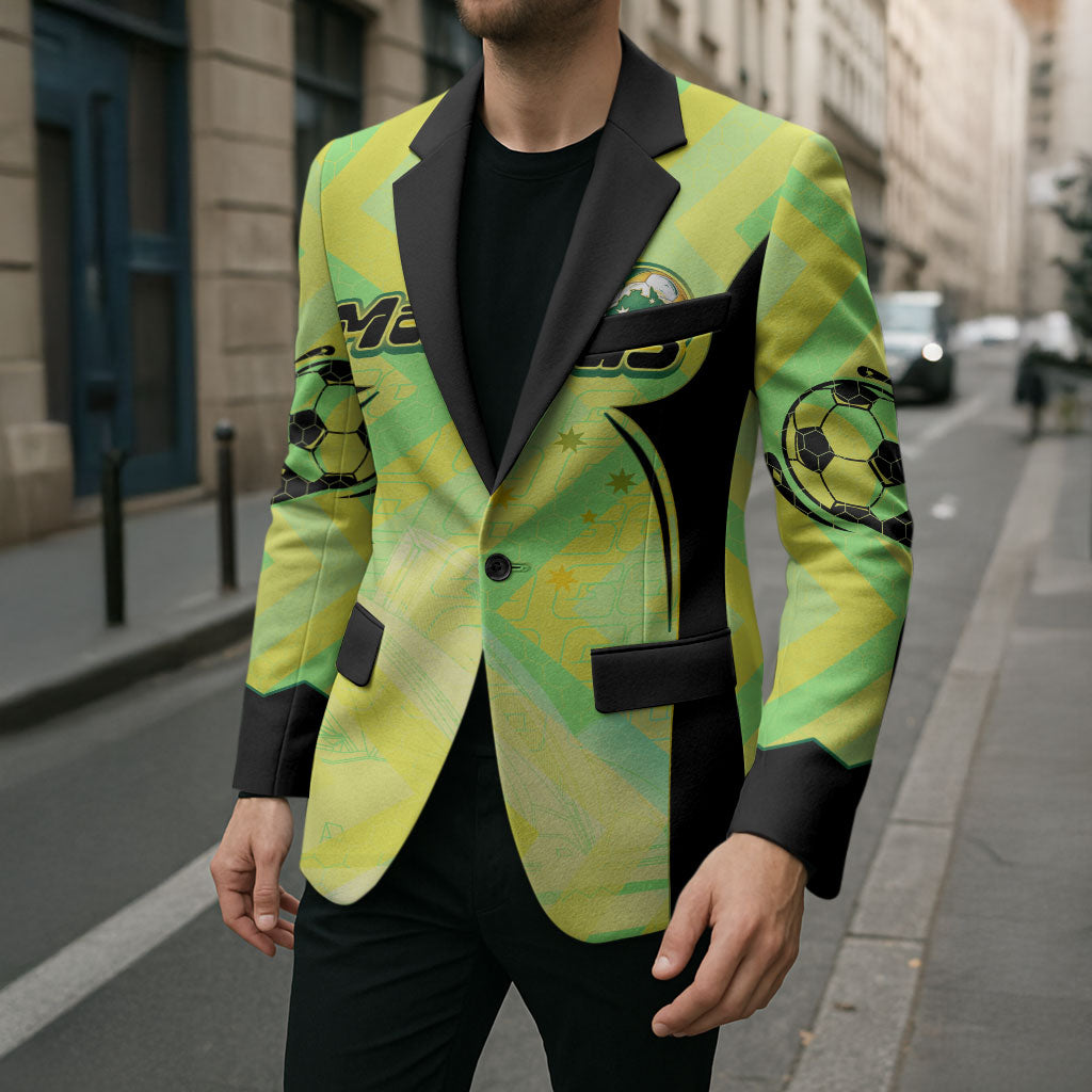 Personalised Matildas Blazer Running Kangaroo Soccer Player Chevron Lines
