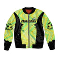 Personalised Matildas Bomber Jacket Running Kangaroo Soccer Player Chevron Lines