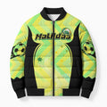 Personalised Matildas Bomber Puffer Jacket Running Kangaroo Soccer Player Chevron Lines