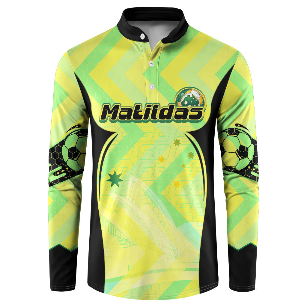 Personalised Matildas Button Sweatshirt Running Kangaroo Soccer Player Chevron Lines