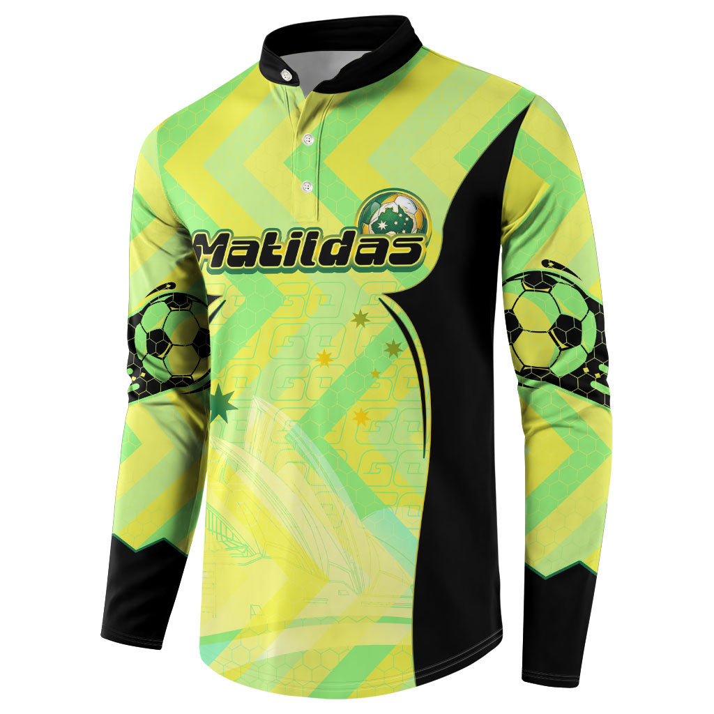 Personalised Matildas Button Sweatshirt Running Kangaroo Soccer Player Chevron Lines