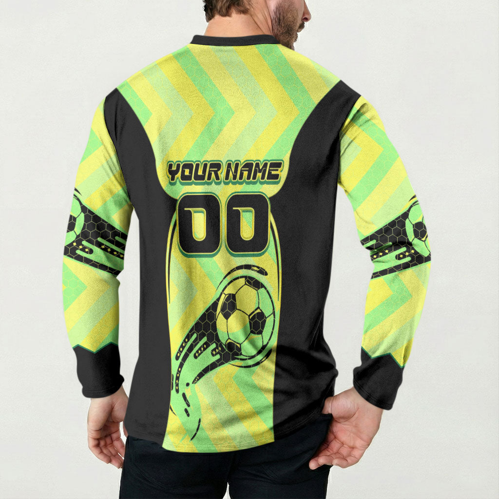 Personalised Matildas Button Sweatshirt Running Kangaroo Soccer Player Chevron Lines