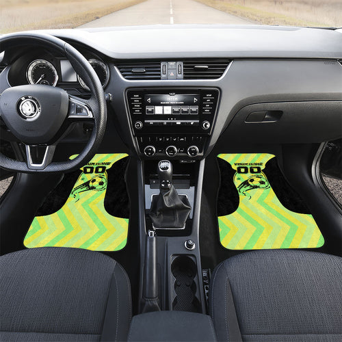 Personalised Matildas Car Mats Running Kangaroo Soccer Player Chevron Lines