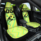 Personalised Matildas Car Seat Cover Running Kangaroo Soccer Player Chevron Lines