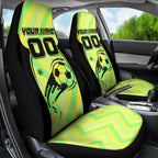 Personalised Matildas Car Seat Cover Running Kangaroo Soccer Player Chevron Lines