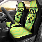 Personalised Matildas Car Seat Cover Running Kangaroo Soccer Player Chevron Lines