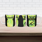 Personalised Matildas Ceramic Mug Running Kangaroo Soccer Player Chevron Lines