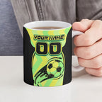 Personalised Matildas Ceramic Mug Running Kangaroo Soccer Player Chevron Lines
