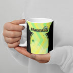 Personalised Matildas Ceramic Mug Running Kangaroo Soccer Player Chevron Lines