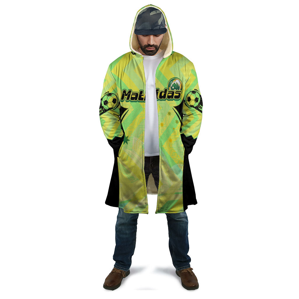 Personalised Matildas Cloak Running Kangaroo Soccer Player Chevron Lines
