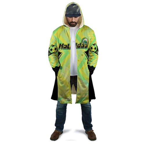 Personalised Matildas Cloak Running Kangaroo Soccer Player Chevron Lines