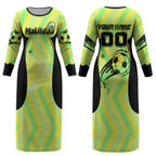 Personalised Matildas Couples Matching Long Sleeve Bodycon Dress and Long Sleeve Button Shirt Running Kangaroo Soccer Player Chevron Lines