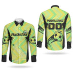 Personalised Matildas Couples Matching Summer Maxi Dress and Long Sleeve Button Shirt Running Kangaroo Soccer Player Chevron Lines
