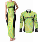 Personalised Matildas Couples Matching Tank Maxi Dress and Long Sleeve Button Shirt Running Kangaroo Soccer Player Chevron Lines
