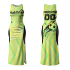 Personalised Matildas Couples Matching Tank Maxi Dress and Long Sleeve Button Shirt Running Kangaroo Soccer Player Chevron Lines