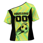 Personalised Matildas Cross Shoulder Shirt Running Kangaroo Soccer Player Chevron Lines