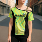 Personalised Matildas Cross Shoulder Shirt Running Kangaroo Soccer Player Chevron Lines