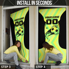 Personalised Matildas Door Cover Running Kangaroo Soccer Player Chevron Lines