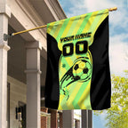 Personalised Matildas Garden Flag Running Kangaroo Soccer Player Chevron Lines