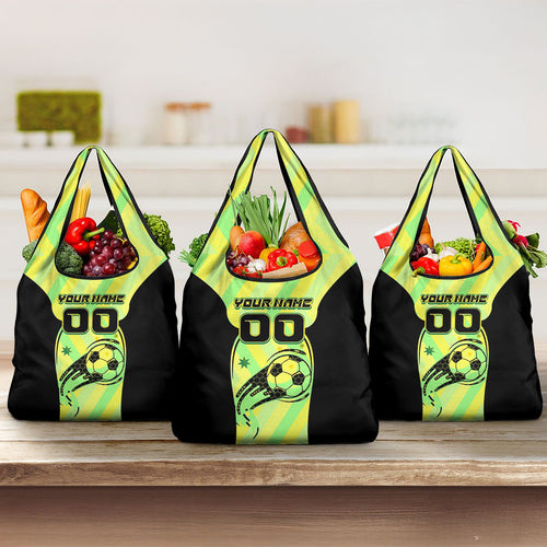 Personalised Matildas Grocery Bag Running Kangaroo Soccer Player Chevron Lines