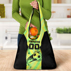 Personalised Matildas Grocery Bag Running Kangaroo Soccer Player Chevron Lines