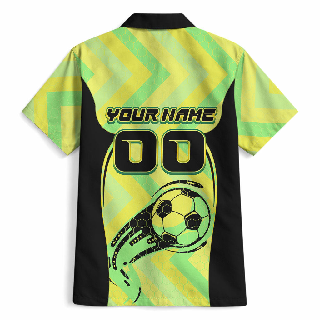 Personalised Matildas Hawaiian Shirt Running Kangaroo Soccer Player Chevron Lines