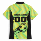 Personalised Matildas Hawaiian Shirt Running Kangaroo Soccer Player Chevron Lines
