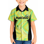 Personalised Matildas Hawaiian Shirt Running Kangaroo Soccer Player Chevron Lines