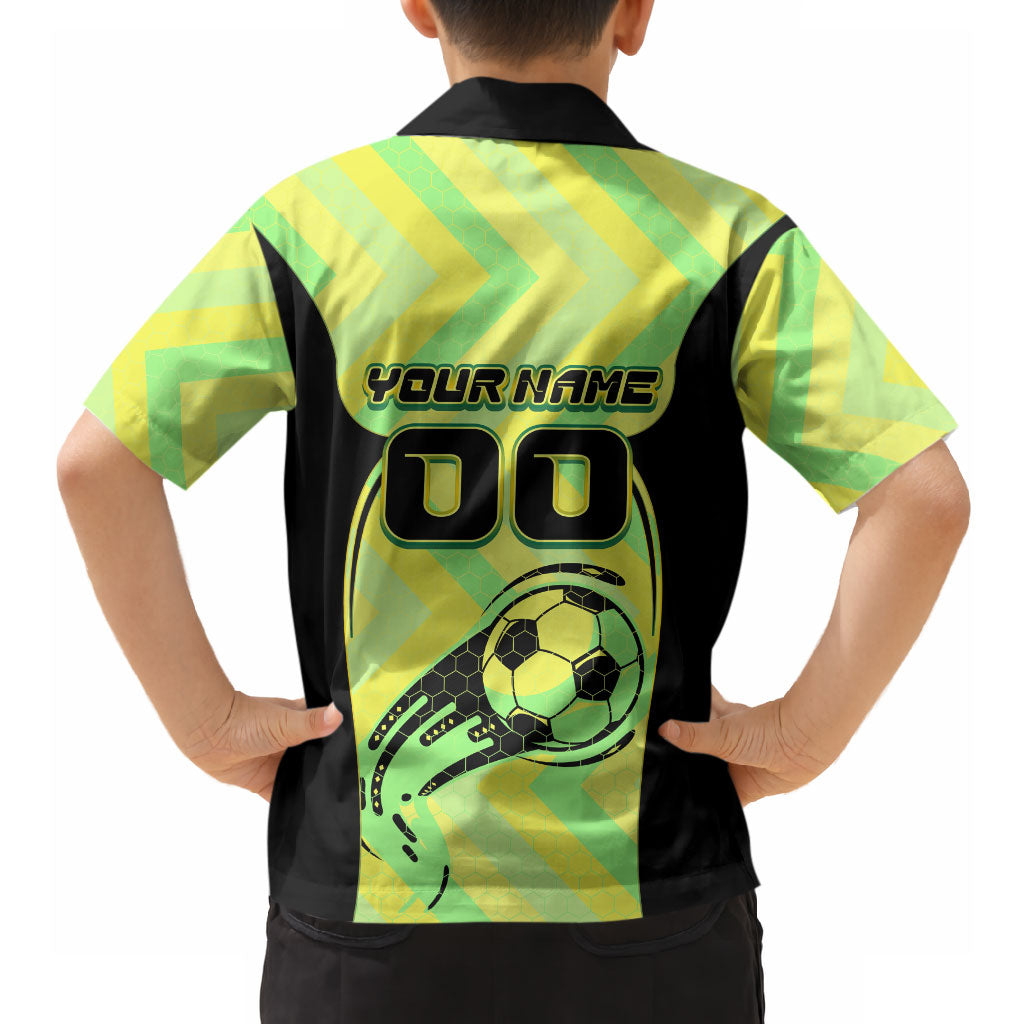 Personalised Matildas Hawaiian Shirt Running Kangaroo Soccer Player Chevron Lines