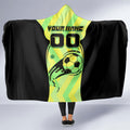 Personalised Matildas Hooded Blanket Running Kangaroo Soccer Player Chevron Lines