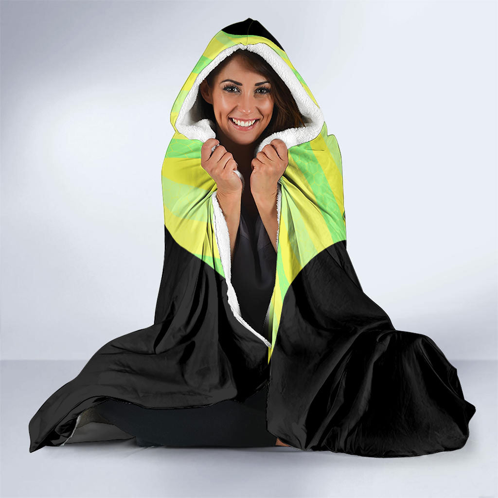 Personalised Matildas Hooded Blanket Running Kangaroo Soccer Player Chevron Lines