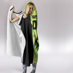 Personalised Matildas Hooded Blanket Running Kangaroo Soccer Player Chevron Lines
