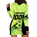 Personalised Matildas Hoodie Dress Running Kangaroo Soccer Player Chevron Lines