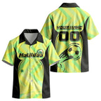 Personalised Matildas Kid Hawaiian Shirt Running Kangaroo Soccer Player Chevron Lines