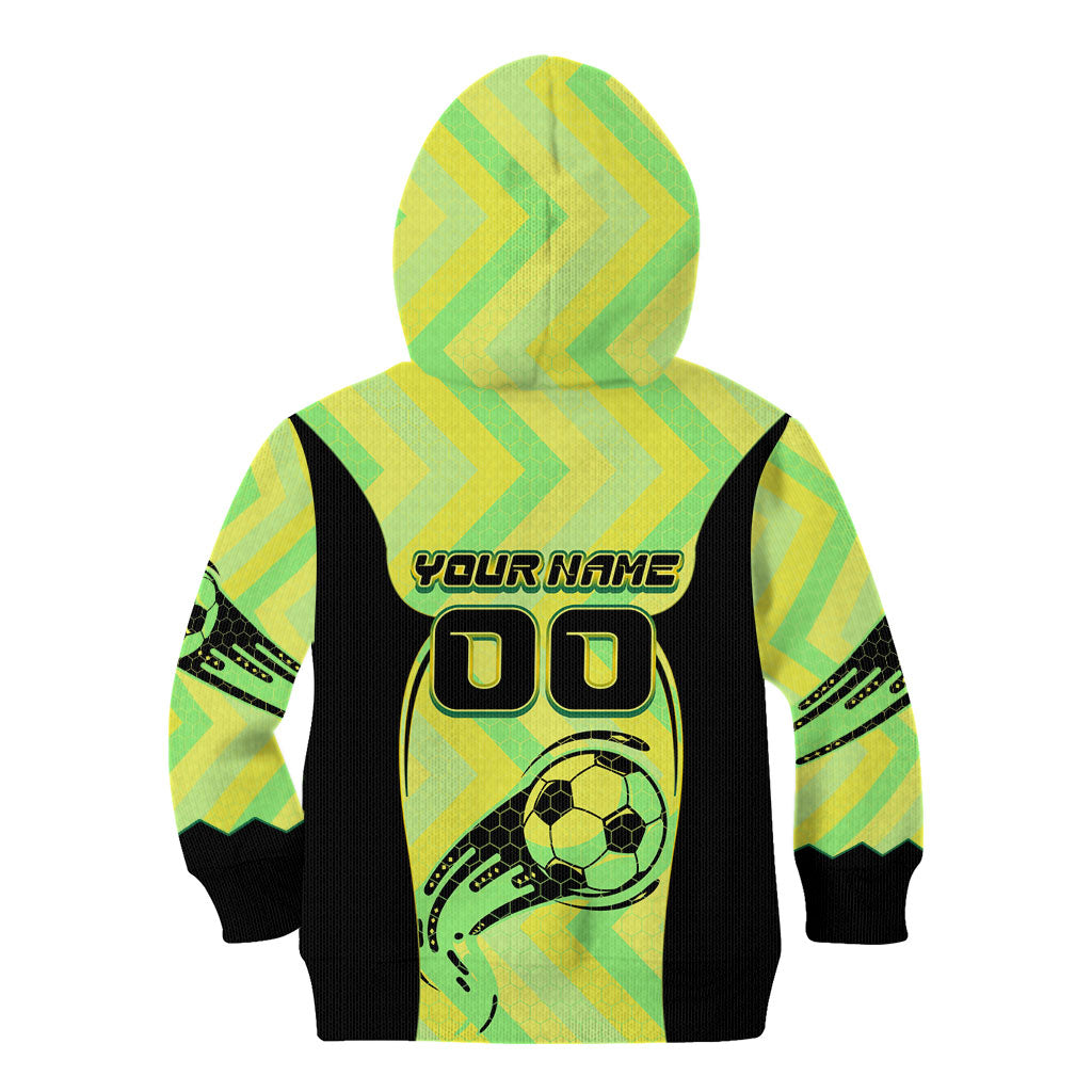 Personalised Matildas Kid Hoodie Running Kangaroo Soccer Player Chevron Lines