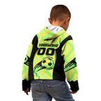 Personalised Matildas Kid Hoodie Running Kangaroo Soccer Player Chevron Lines