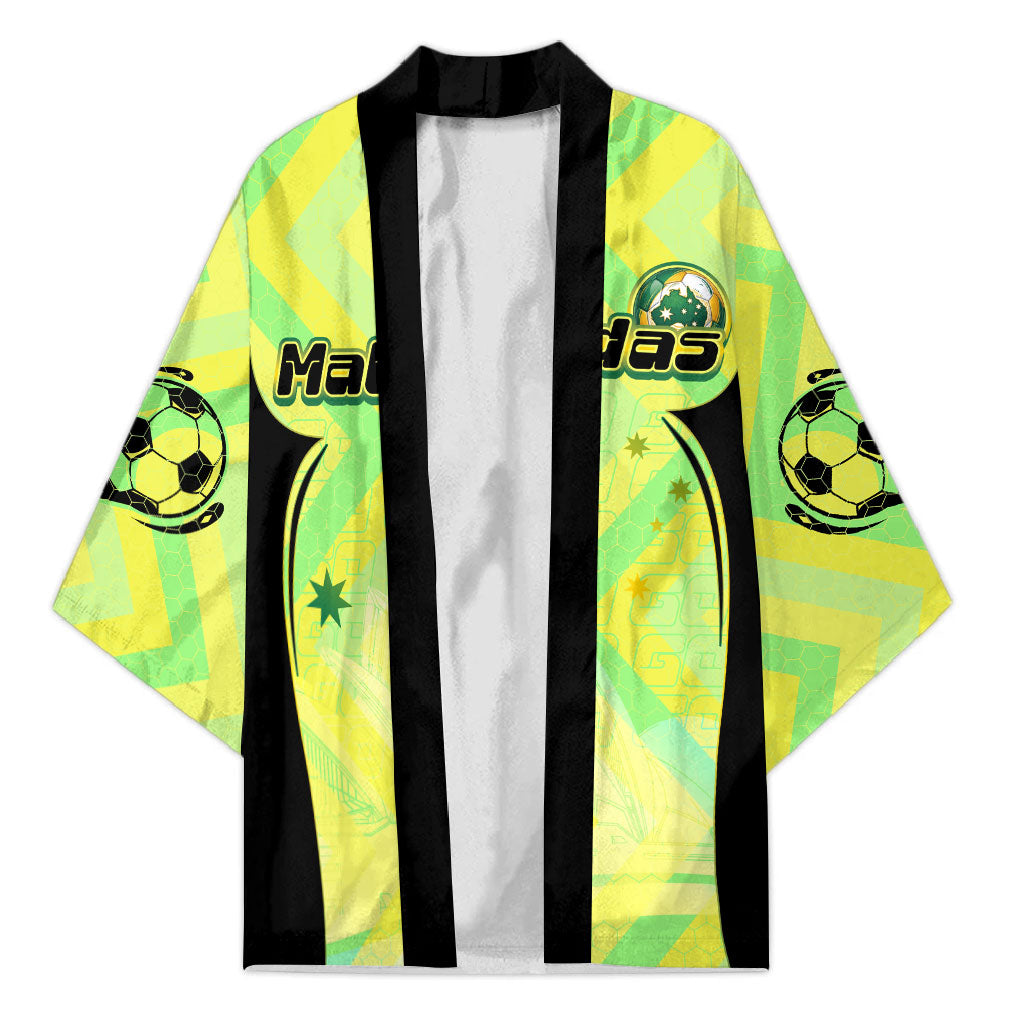 Personalised Matildas Kimono Running Kangaroo Soccer Player Chevron Lines