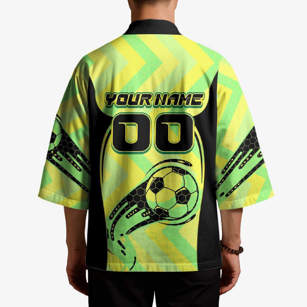 Personalised Matildas Kimono Running Kangaroo Soccer Player Chevron Lines