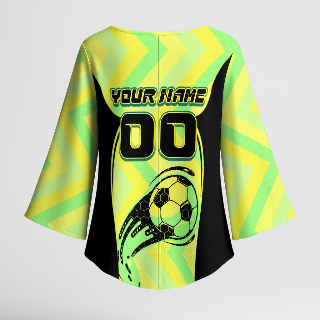 Personalised Matildas Kimono Sleeve Blouse Running Kangaroo Soccer Player Chevron Lines
