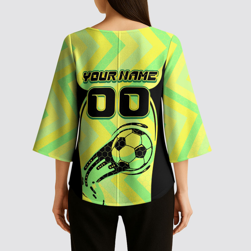 Personalised Matildas Kimono Sleeve Blouse Running Kangaroo Soccer Player Chevron Lines